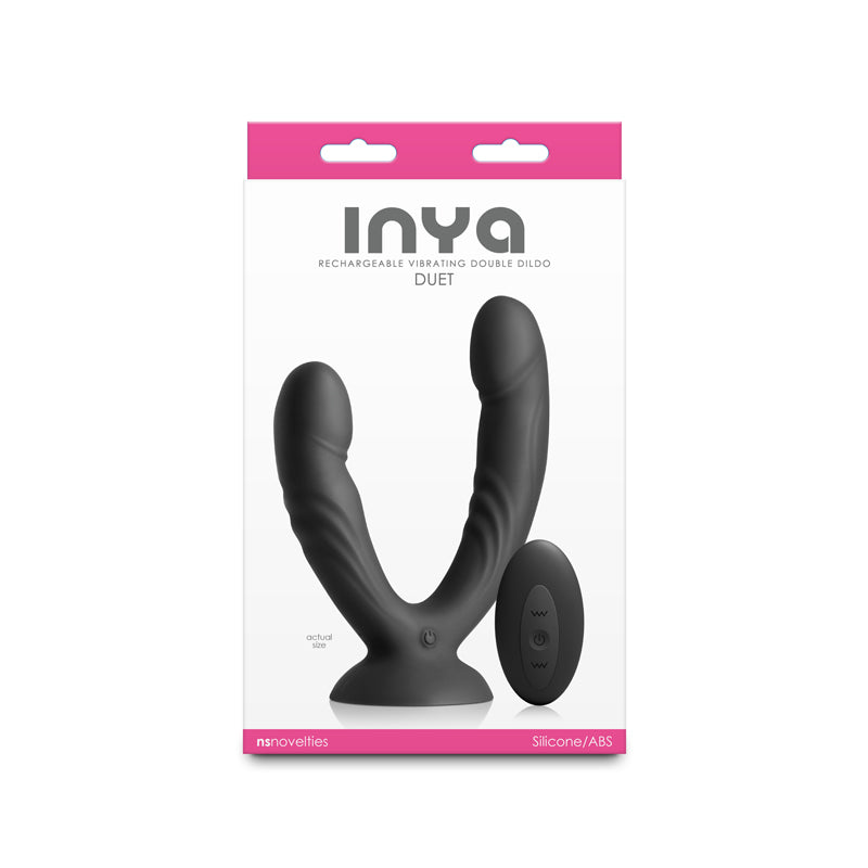 INYA Duet - Black - Black USB Rechargeable Vibrating Double Dildo with Wireless Remote