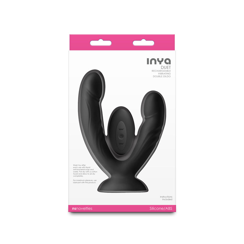 INYA Duet - Black - Black USB Rechargeable Vibrating Double Dildo with Wireless Remote