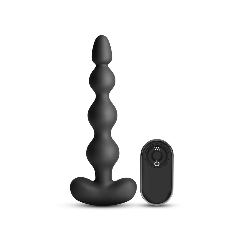 Renegade Reign - Black - Black 17.9 cm USB Rechargeable Vibrating Anal Beads with Wireless Remote