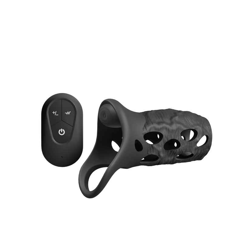 Renegade Edge - Black - Black USB Rechargeable Vibrating Penis Sleeve with Wireless Remote