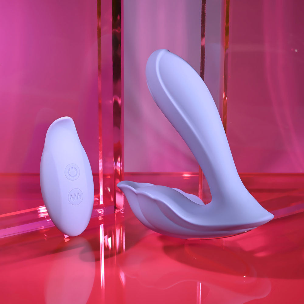 Playboy Pleasure LILAC FANTASY - Purple 13.5 cm USB Rechargeable Tapping Vibrator with Remote