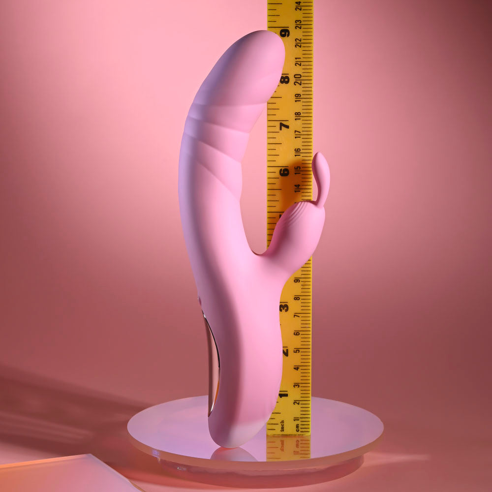 Playboy Pleasure RUB ME RIGHT - Pink 23.2 cm USB Rechargeable Thrusting Rabbit Vibrator