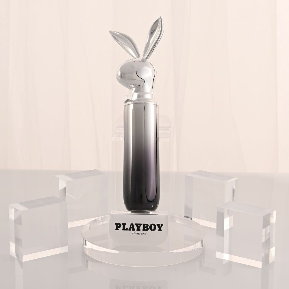 Playboy Pleasure BUNNY ON THE GO - Black/Chrome 18.6 cm USB-C Rechargeable Vibrator