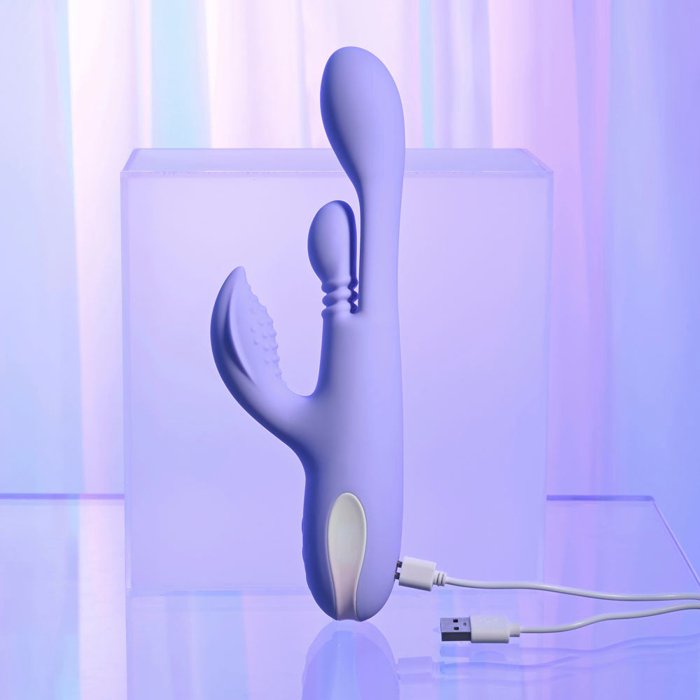 Playboy Pleasure NUBBIN RUBBIN - Purple 24.1 cm USB Rechargeable Thrusting Rabbit Vibrator