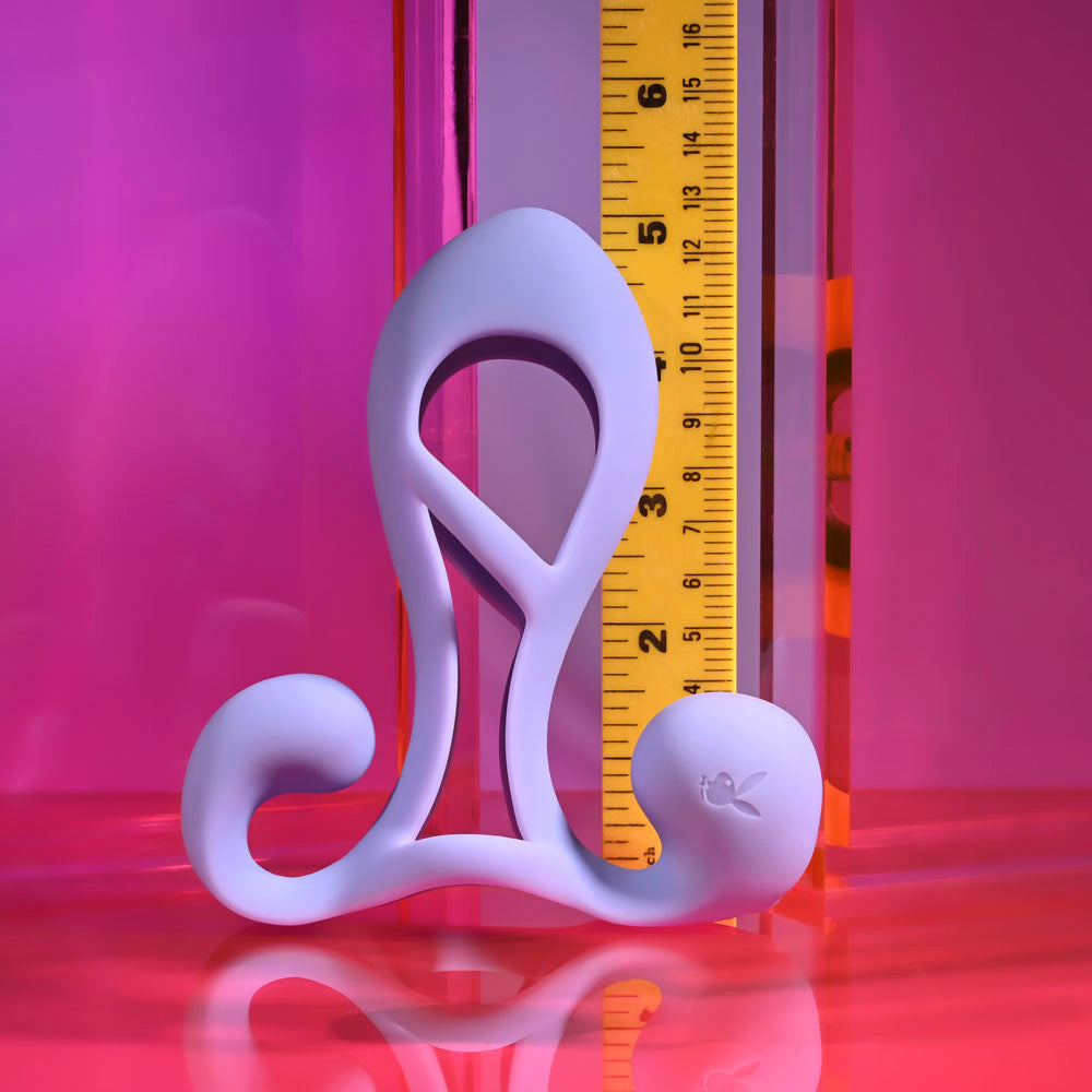 Playboy Pleasure FANTASY CAGE - Purple USB Rechargeable Vibrating Penis Sleeve