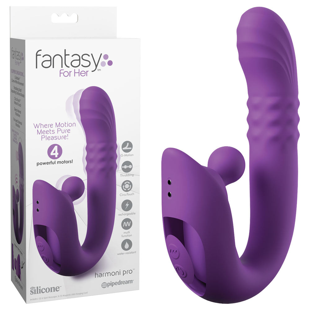 Fantasy For Her Harmoni Pro - Purple - Purple 17.8 cm USB Rechargeable Throbbing Vibrator