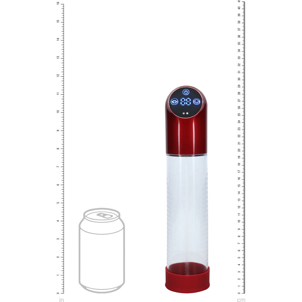 PUMPED Automatic Waterproof Pump - Metal Red - Red/Clear USB Rechargeable Automatic Penis Pump