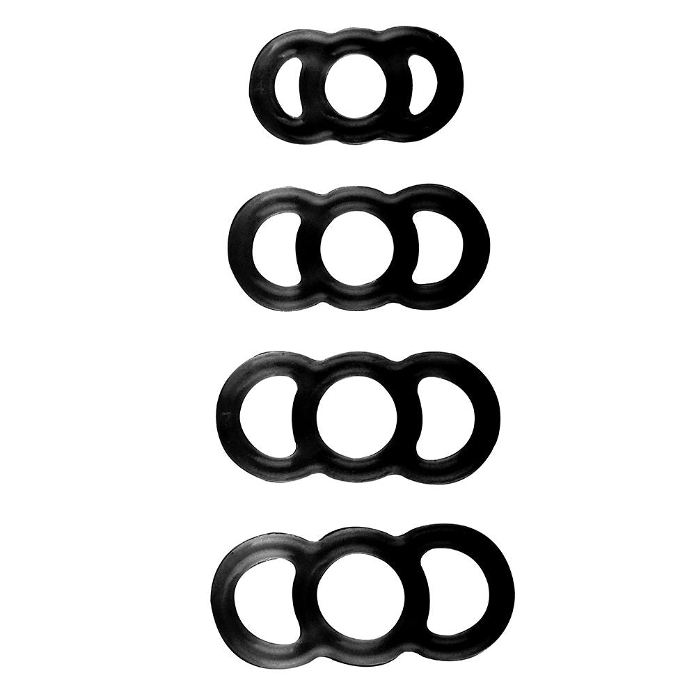LuvPump ComFit Silicone Rings - Black Silicone Rings - Set of 4 Sizes