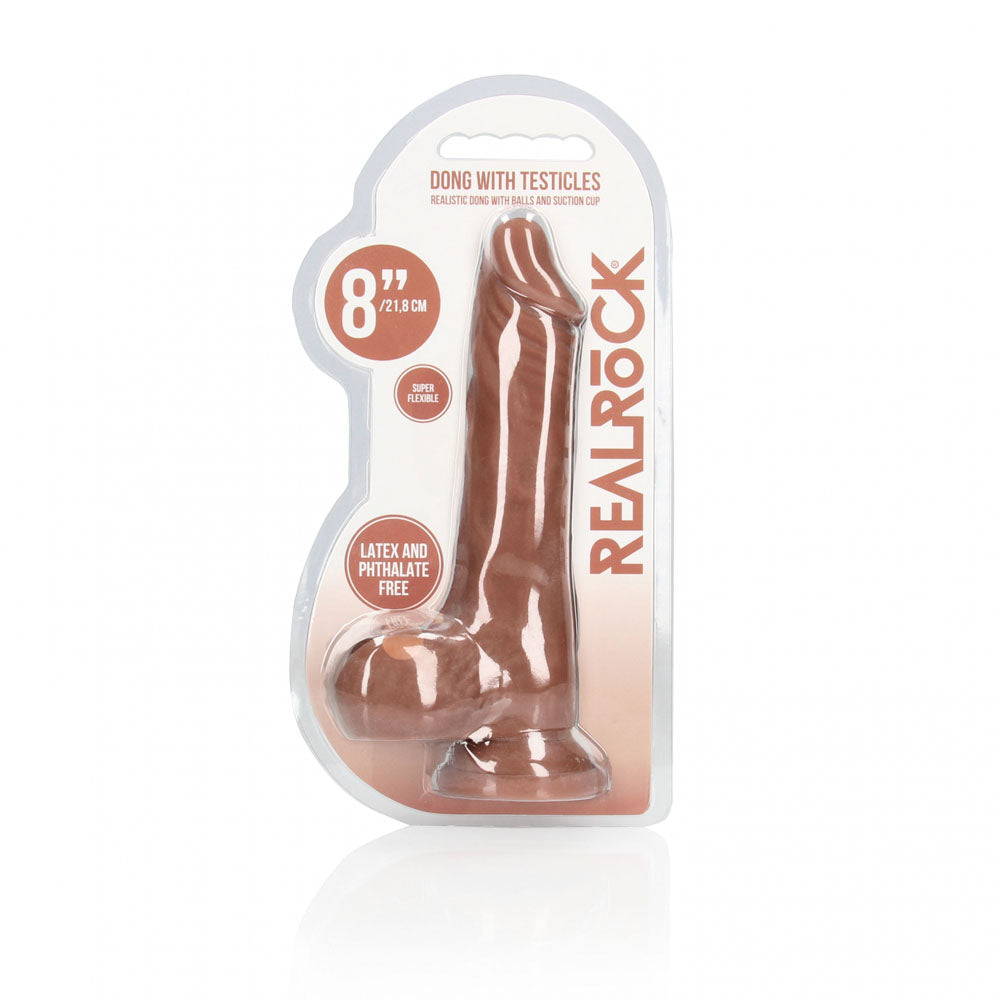 REALROCK 8'' Realistic Dong with Balls - Tan - Tan 20.3 cm Dong