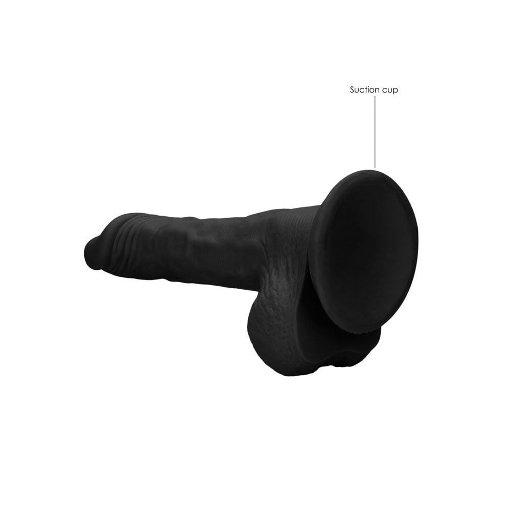 REALROCK 10'' Realistic Dong with Balls - Black - Black 25.4 cm Dong