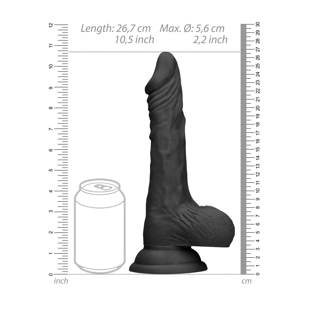 REALROCK 10'' Realistic Dong with Balls - Black - Black 25.4 cm Dong
