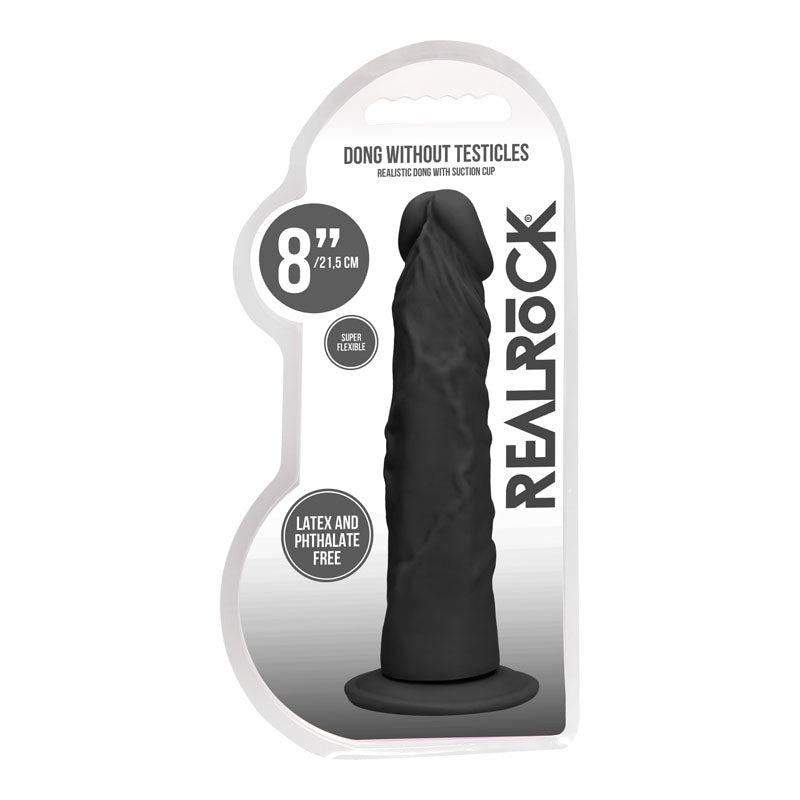 REALROCK 8'' Realistic Dildo - Black 20.3 cm Dong