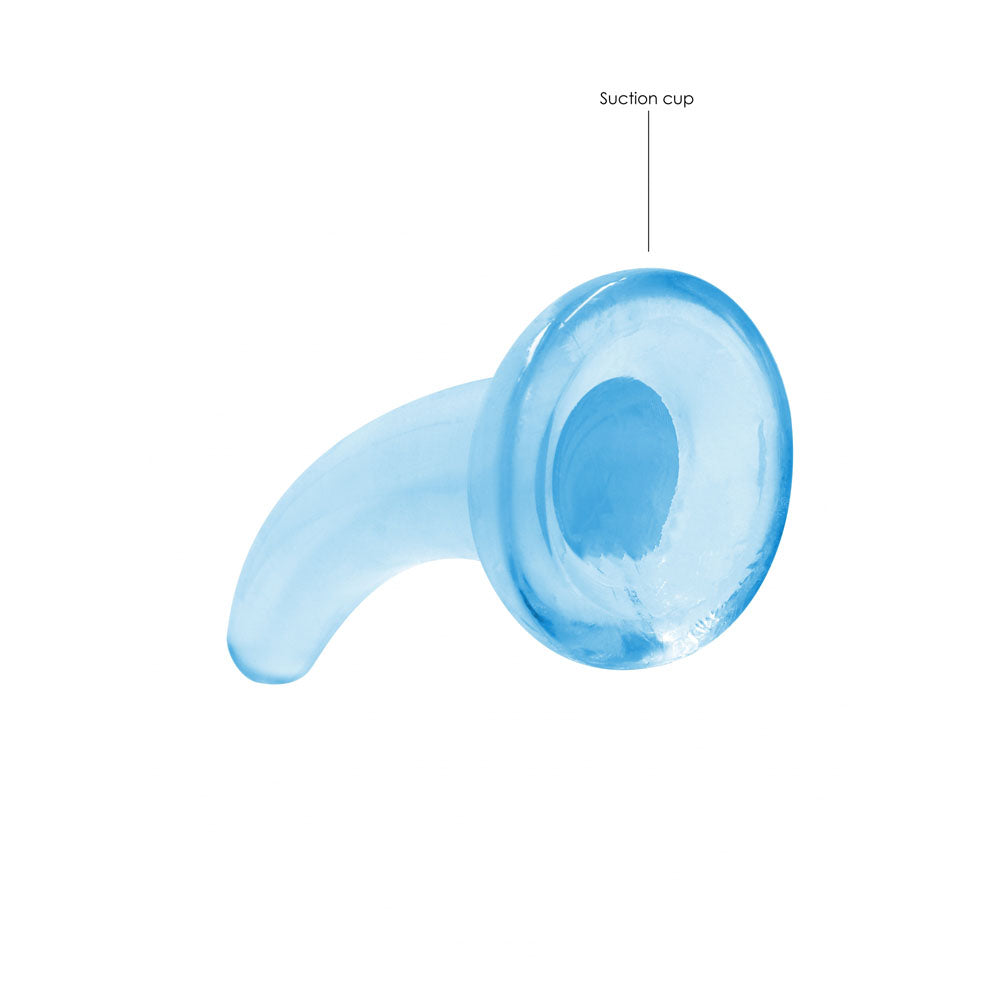 REALROCK Non Realistic Dildo With Suction Cup - 11.5 cm - Blue - Blue 11.5 cm Curved Pegging Dong