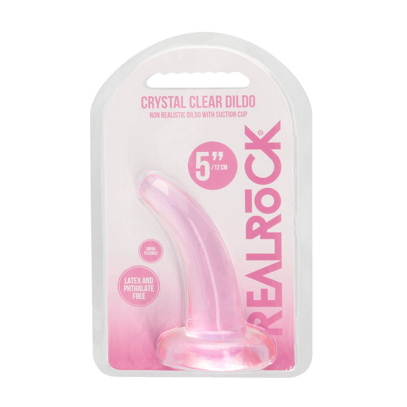 REALROCK Non Realistic Dildo With Suction Cup - 11.5 cm - Pink 11.5 cm Curved Pegging Dong