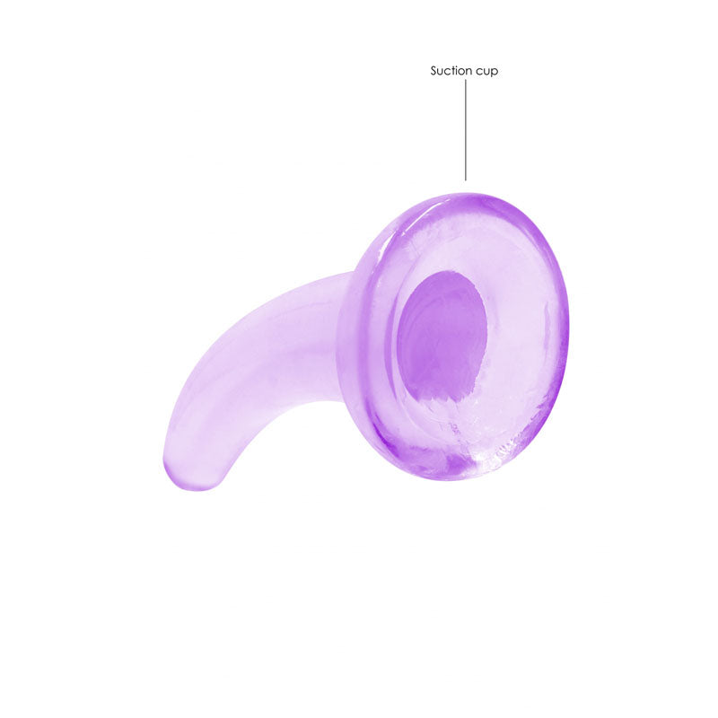 REALROCK Non Realistic Dildo With Suction Cup - 11.5 cm - Purple 11.5 cm Curved Pegging Dong
