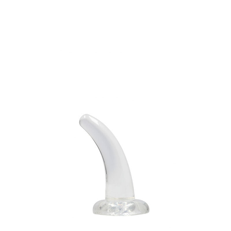 REALROCK Non Realistic Dildo With Suction Cup - 11.5 cm - Clear 11.5 cm Curved Pegging Dong