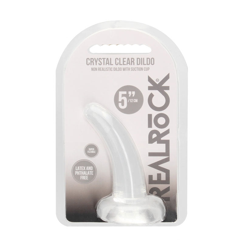 REALROCK Non Realistic Dildo With Suction Cup - 11.5 cm - Clear 11.5 cm Curved Pegging Dong