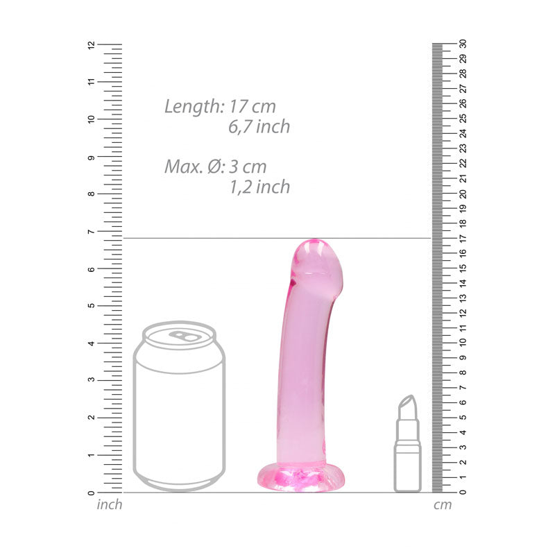 REALROCK Non Realistic Dildo With Suction Cup - 17 cm - Pink 17 cm Dong