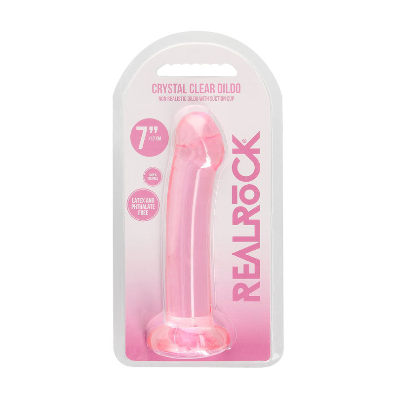 REALROCK Non Realistic Dildo With Suction Cup - 17 cm - Pink 17 cm Dong
