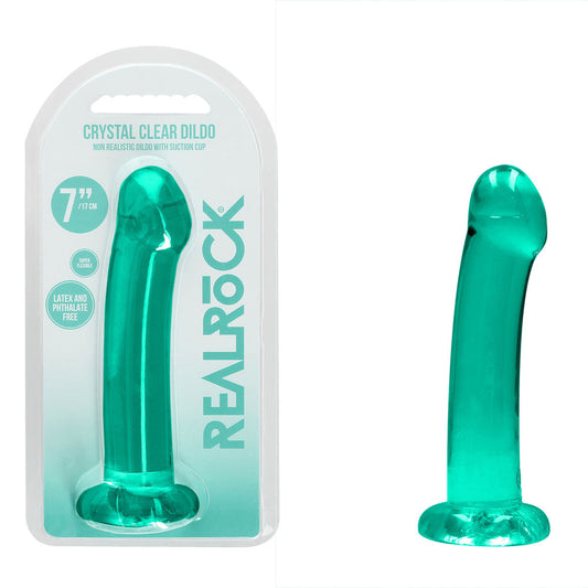 REALROCK Dildo With Suction - 17 cm - Turquoise - Turquoise 17 cm Dildo