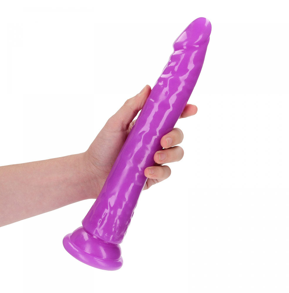 REALROCK 29 cm Slim Glow in the Dark Neon - Purple - Glow in Dark Purple 29 cm (11'') Dong