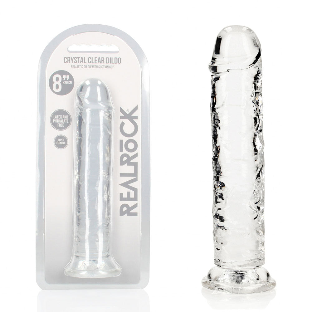 REALROCK 20 cm Straight Dildo - Transparent - Clear 20 cm (8'') Dong
