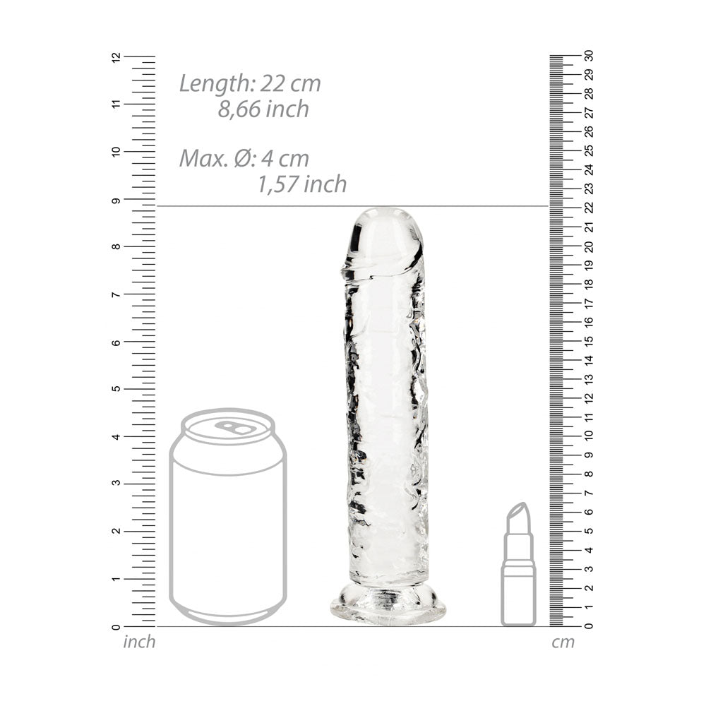 REALROCK 20 cm Straight Dildo - Transparent - Clear 20 cm (8'') Dong