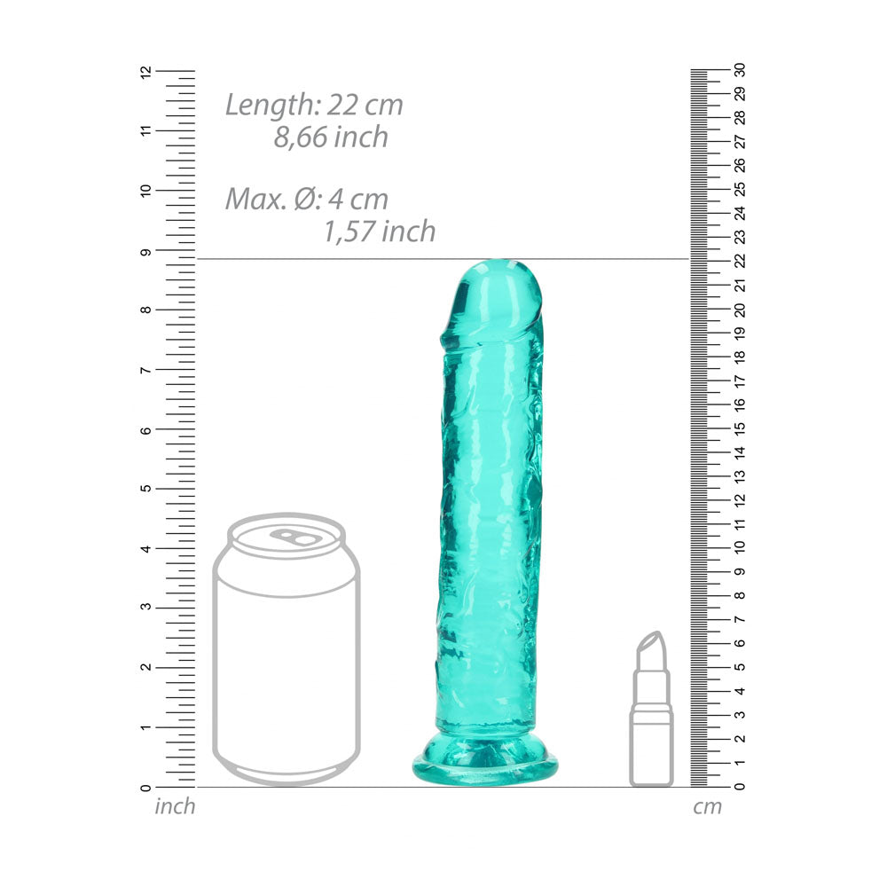 REALROCK 20 cm Straight Dildo - Turquoise - Turquoise 20 cm (8'') Dong