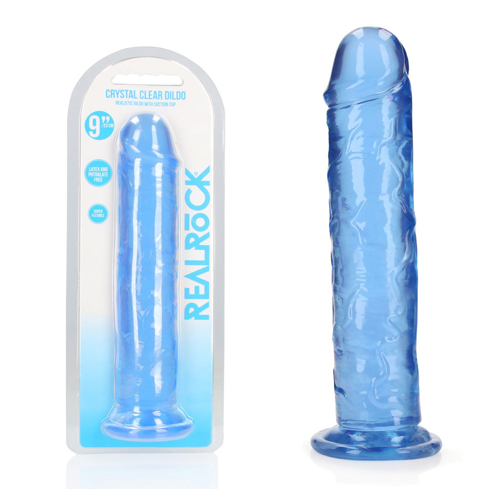 REALROCK 25 cm Straight Dildo - Blue - Blue 25 cm (10'') Dong