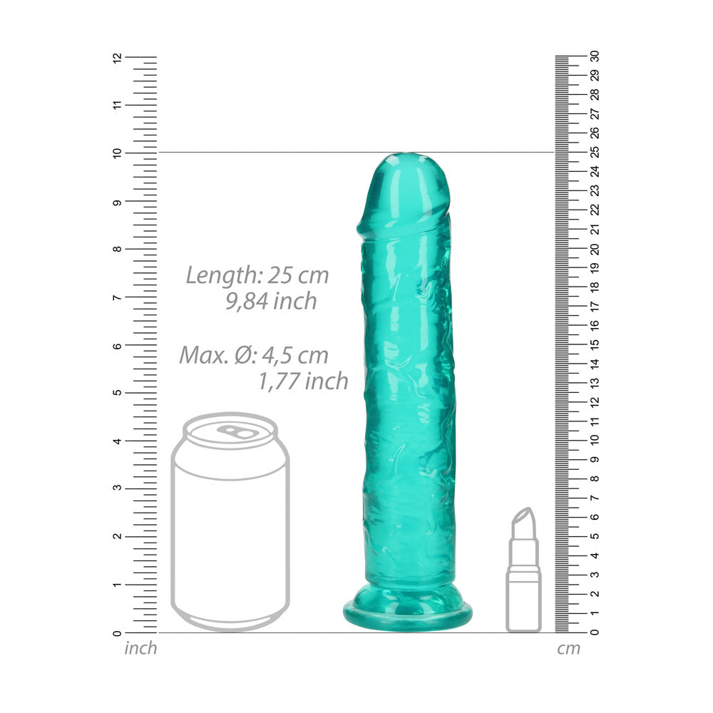 REALROCK 25 cm Straight Dildo - Turquoise - Turquoise 25 cm (10'') Dong