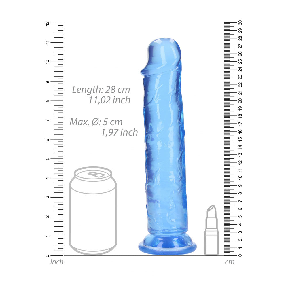 REALROCK 28 cm Straight Dildo - Blue - Blue 28 cm (10'') Dong