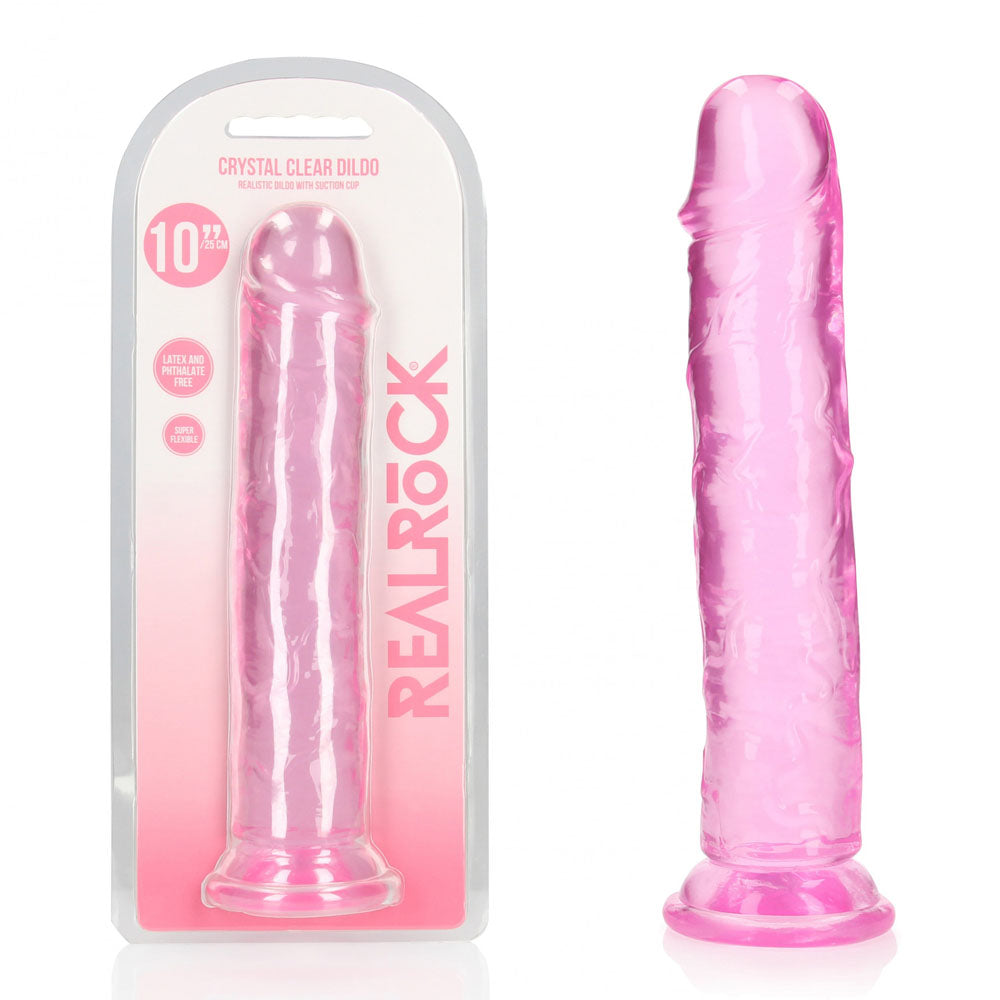 REALROCK 28 cm Straight Dildo - Pink - Pink 28 cm (10'') Dong