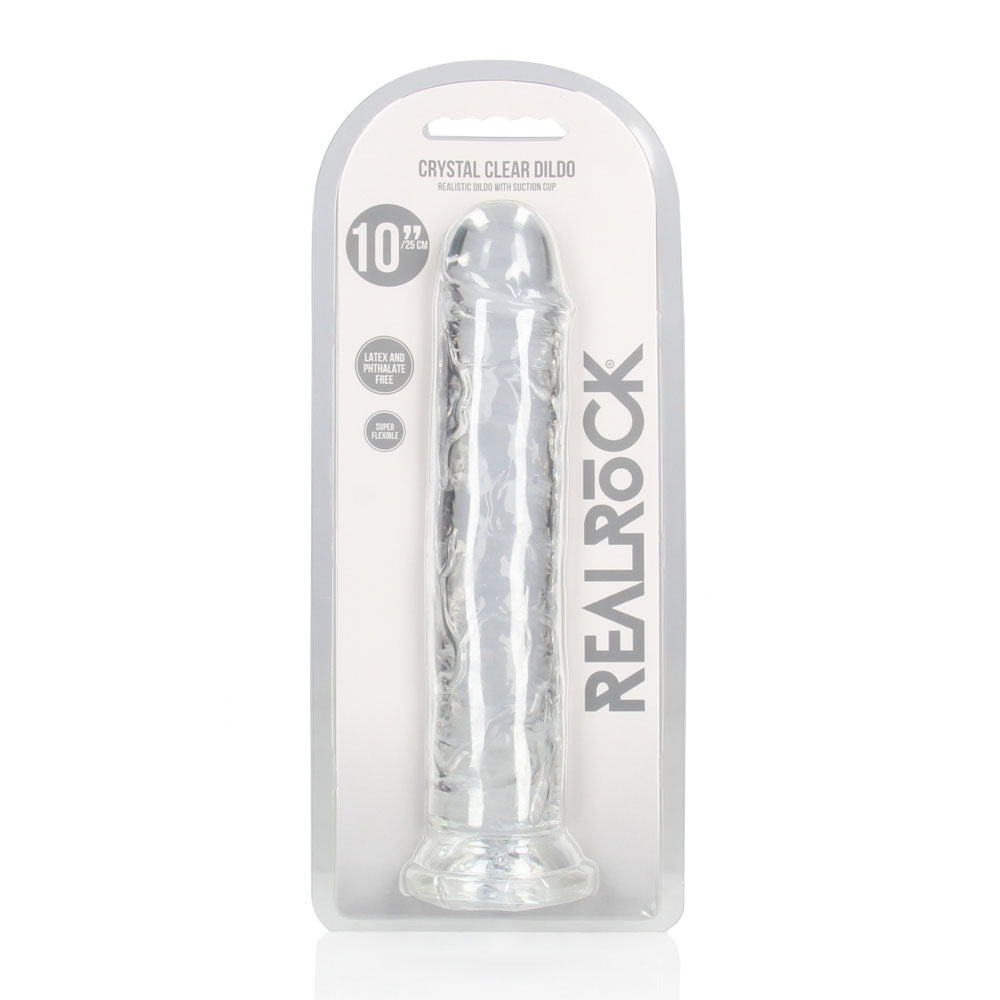 REALROCK 28 cm Straight Dildo - Transparent - Clear 28 cm (10'') Dong