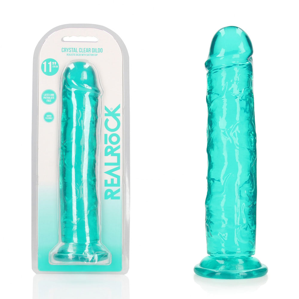 REALROCK 31 cm Straight Dildo - Turquoise - Turquoise 31 cm (11'') Dong