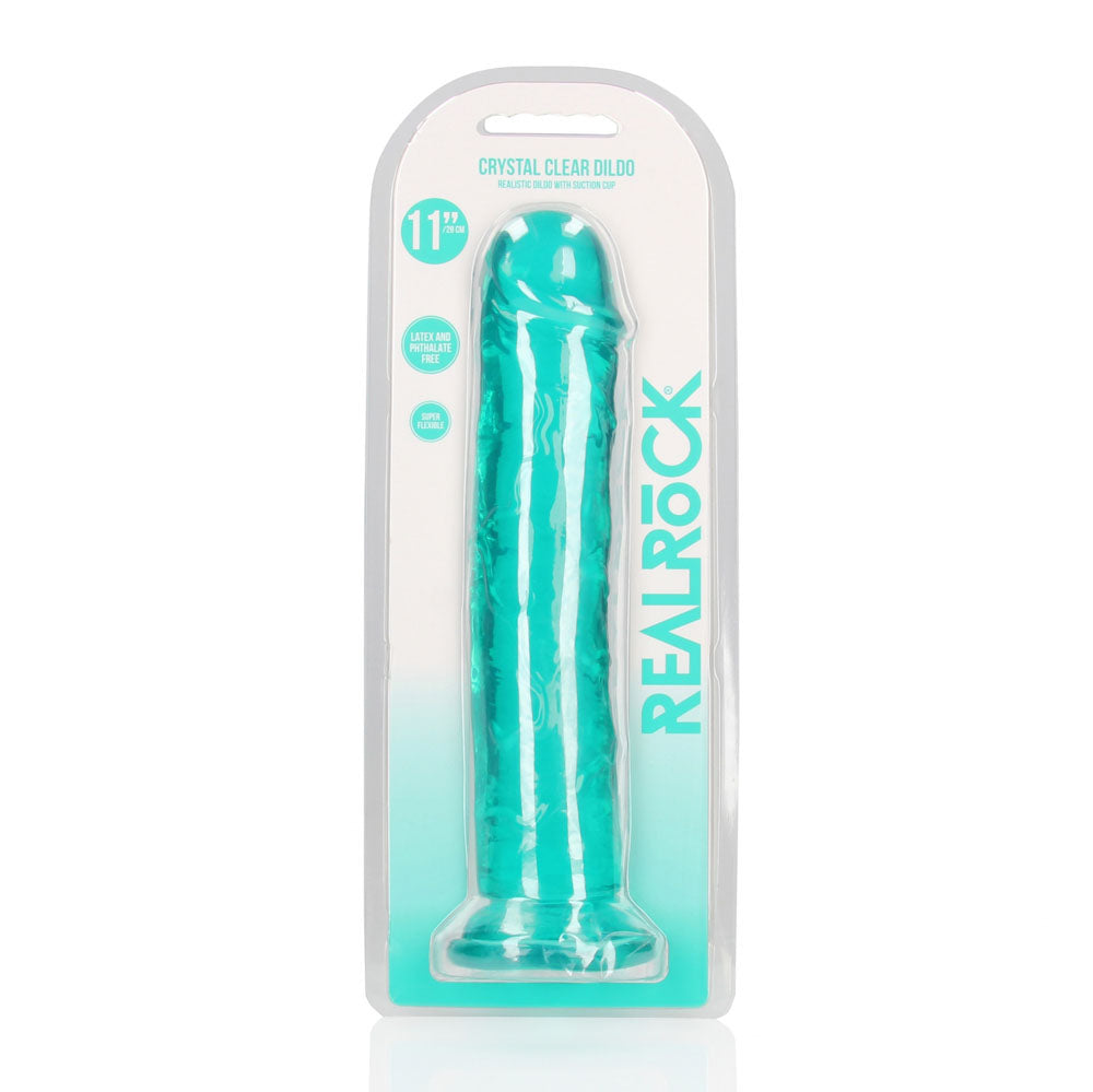 REALROCK 31 cm Straight Dildo - Turquoise - Turquoise 31 cm (11'') Dong