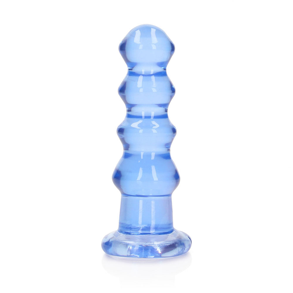 REALROCK 14 cm Curvy Anal Plug - Blue - Blue 14 cm (4.5'') Butt Plug