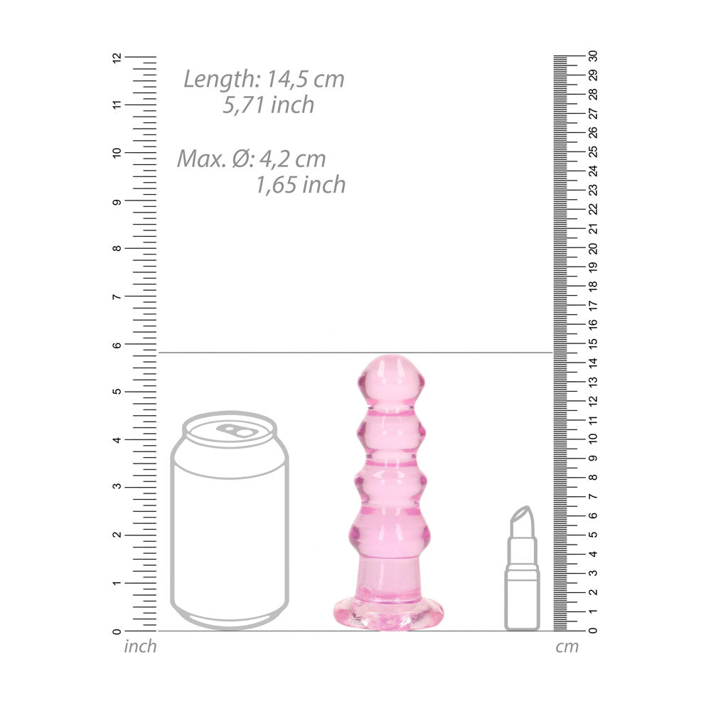 REALROCK 14 cm Curvy Anal Plug - Pink - Pink 14 cm (4.5'') Butt Plug
