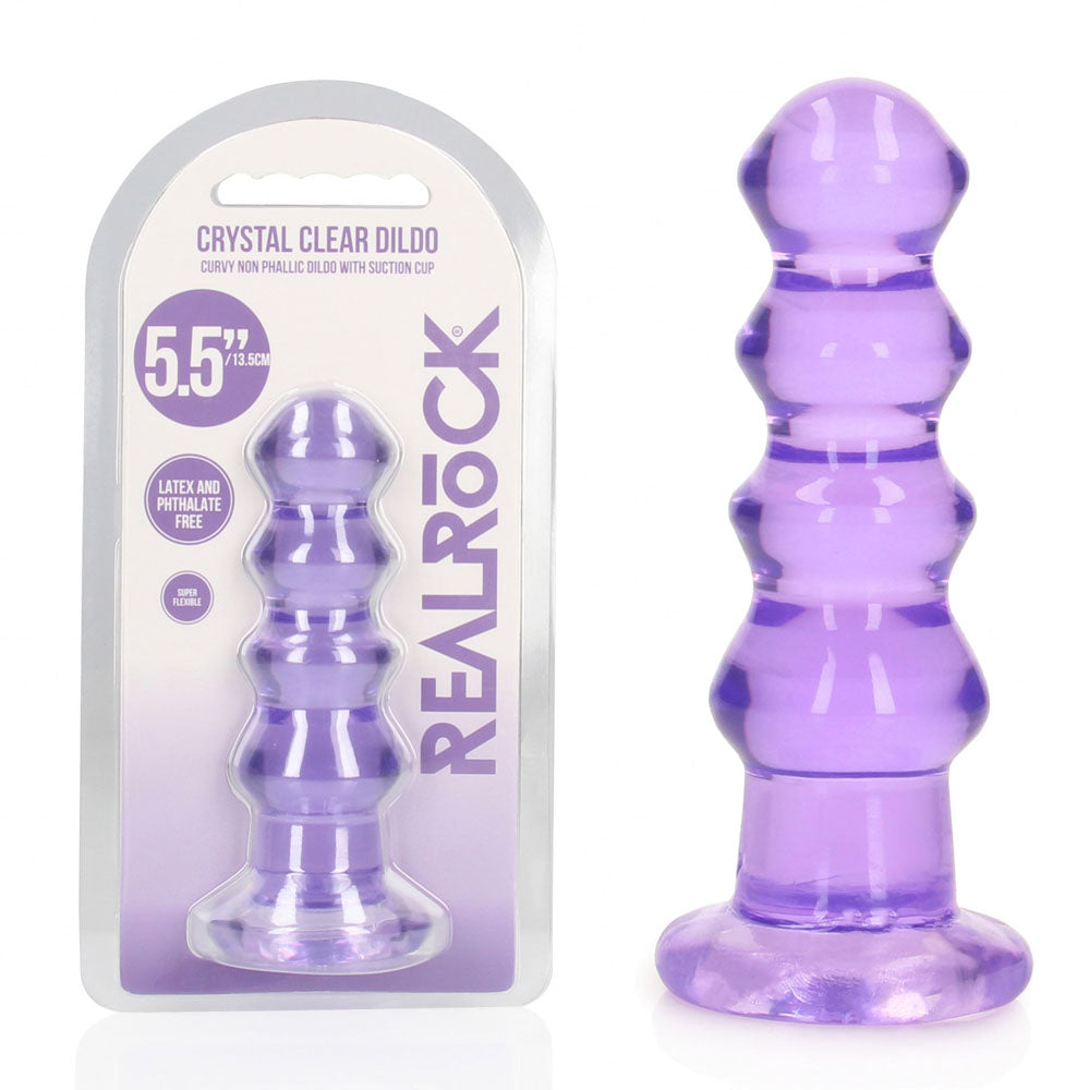 REALROCK 14 cm Curvy Anal Plug - Purple - Purple 14 cm (4.5'') Butt Plug