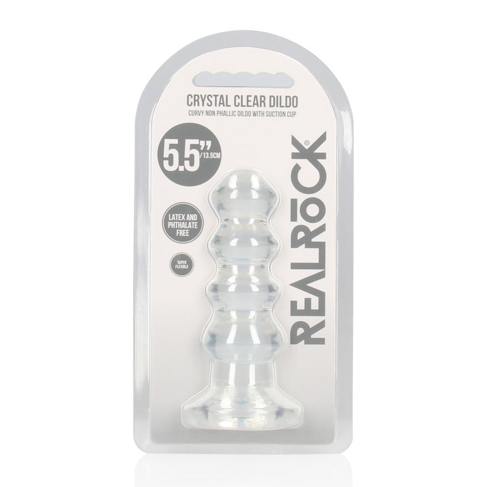 REALROCK 14 cm Curvy Anal Plug - Transparent - Clear 14 cm (4.5'') Butt Plug