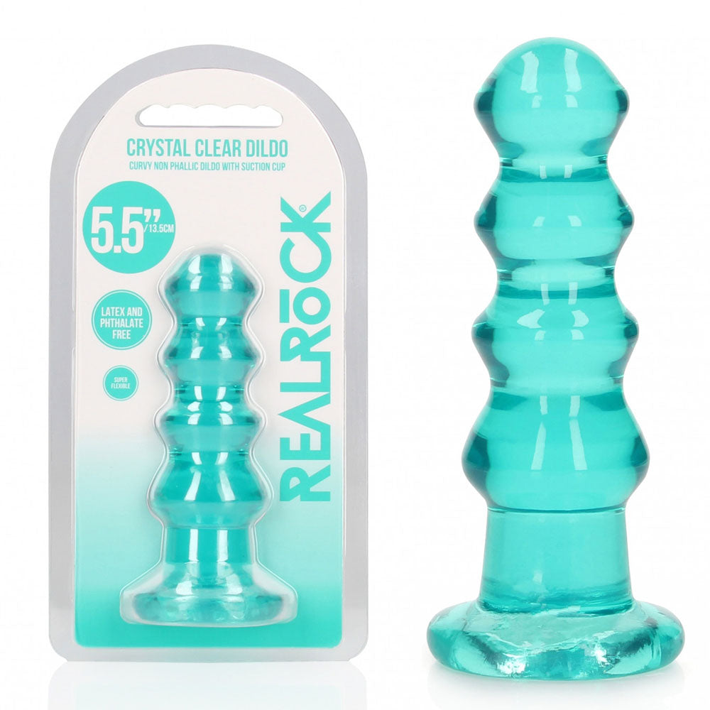 REALROCK 14 cm Curvy Anal Plug - Turquoise - Turquoise 14 cm (4.5'') Butt Plug