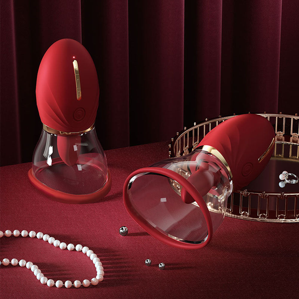 LuvPump Adoramor - Red USB Rechargeable Licking & Sucking Ladies Pump