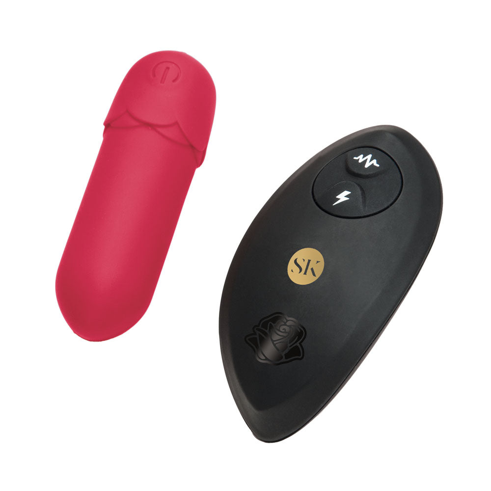 Secret Kisses ROSEGASM Petal Play Mini Bullet Vibe - Red 7.5 cm USB Rechargeable Bullet with Wireless Remote