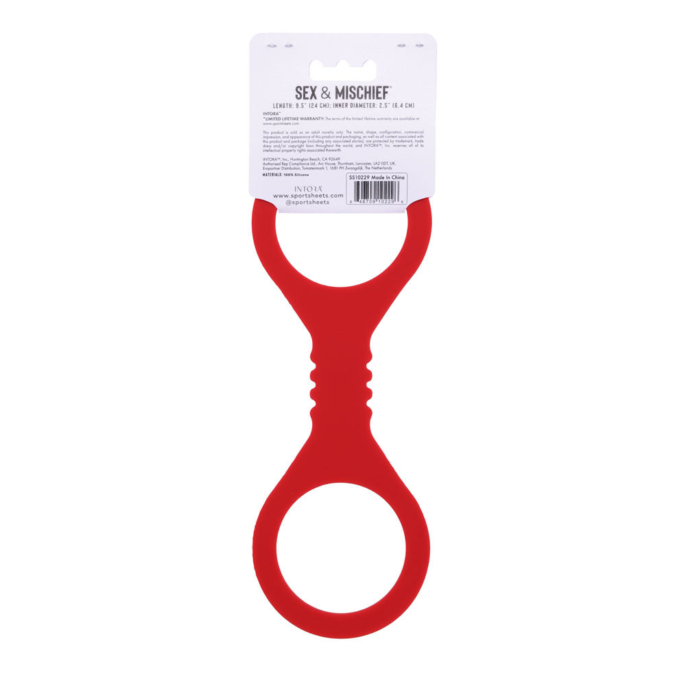Sex & Mischief Amor Small Silicone Cuffs - Red Small Restraints