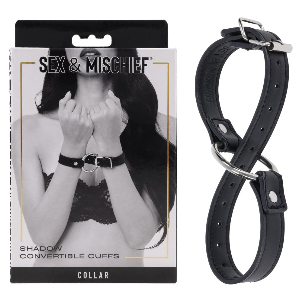 S&M Shadow Convertible Cuffs - Black Restraints