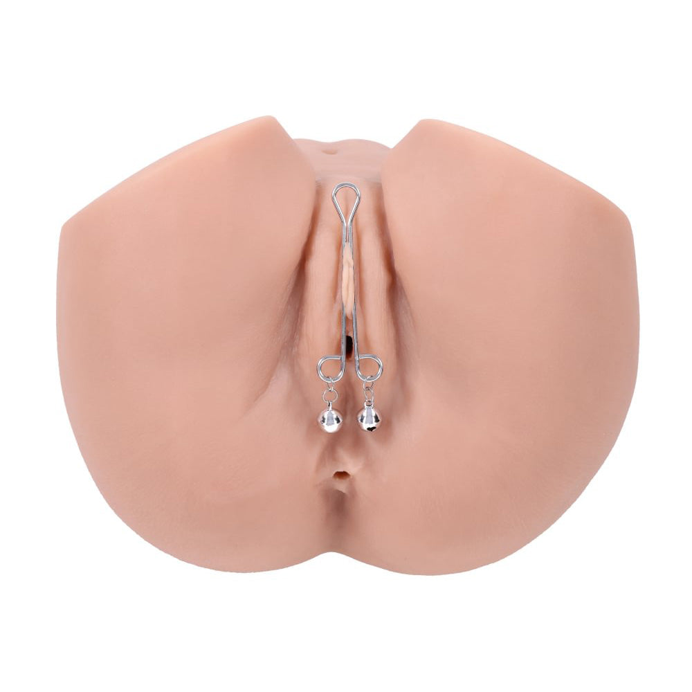 S&M Shadow Bell Nipple and Clit Jewelry - Metal Nipple Clamps and Clitoris Clamp