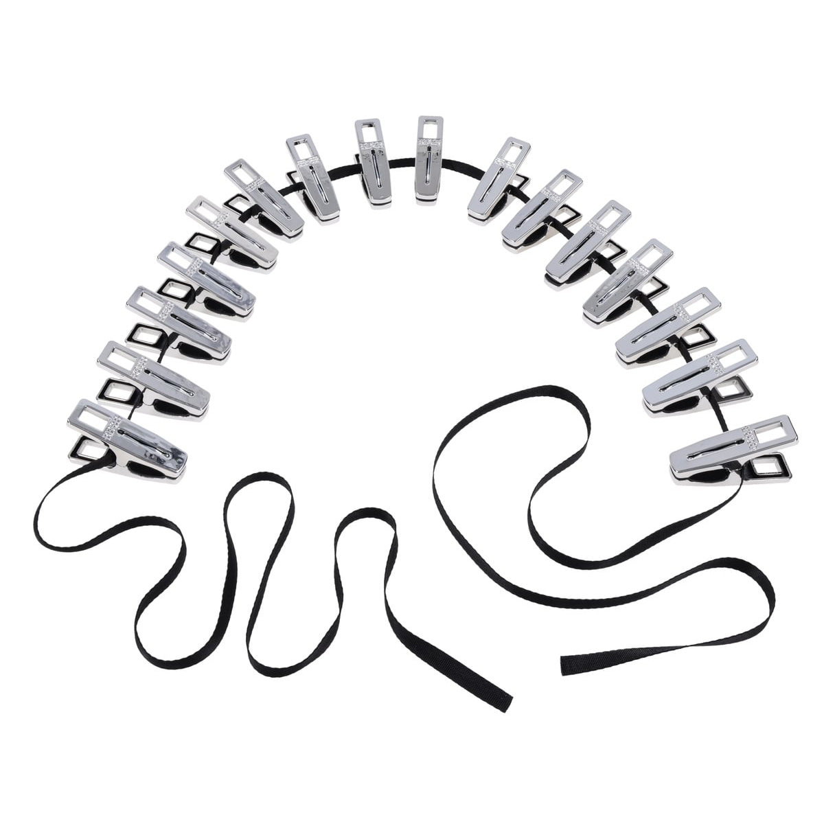EDGE Body Zipper Clothes Pins - Chrome Chrome Pins - Set of 16