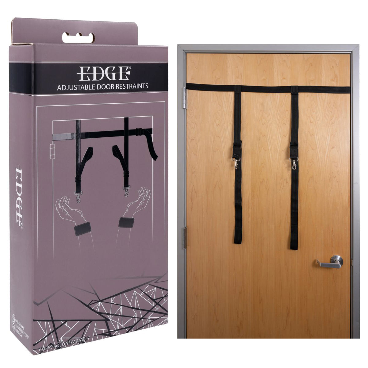 EDGE Adjustable Door Restraints - Black Restraints (Cuffs not included)