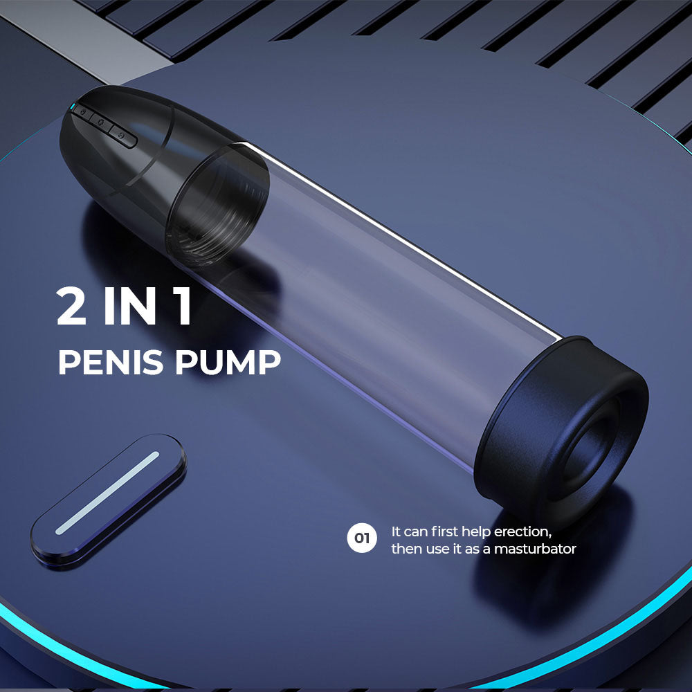 LuvPump Smart Penis Pump - Clear USB Rechargeable 2-in-1 Automatic Penis Pump