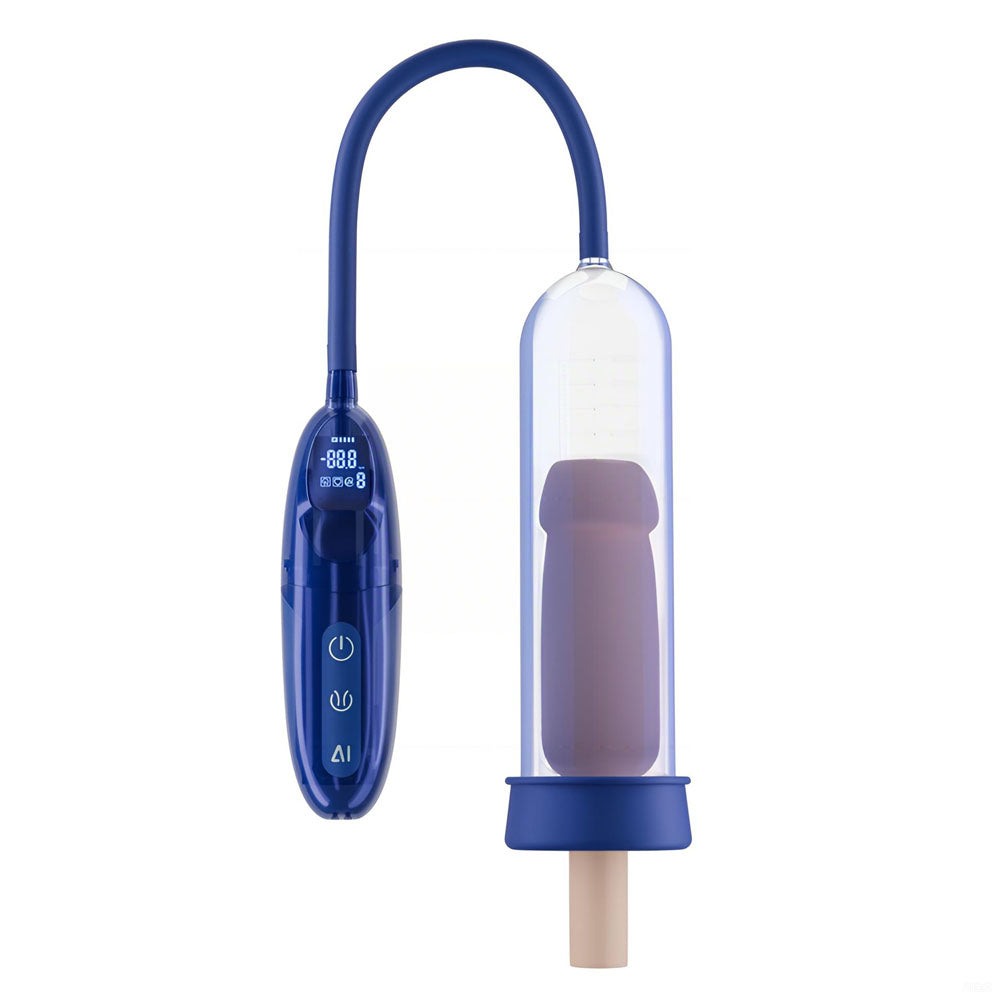 LuvPump Bathfun Pro Smart Aqua Penis Pump - Blue USB Rechargeable Waterproof Automatic Penis Pump