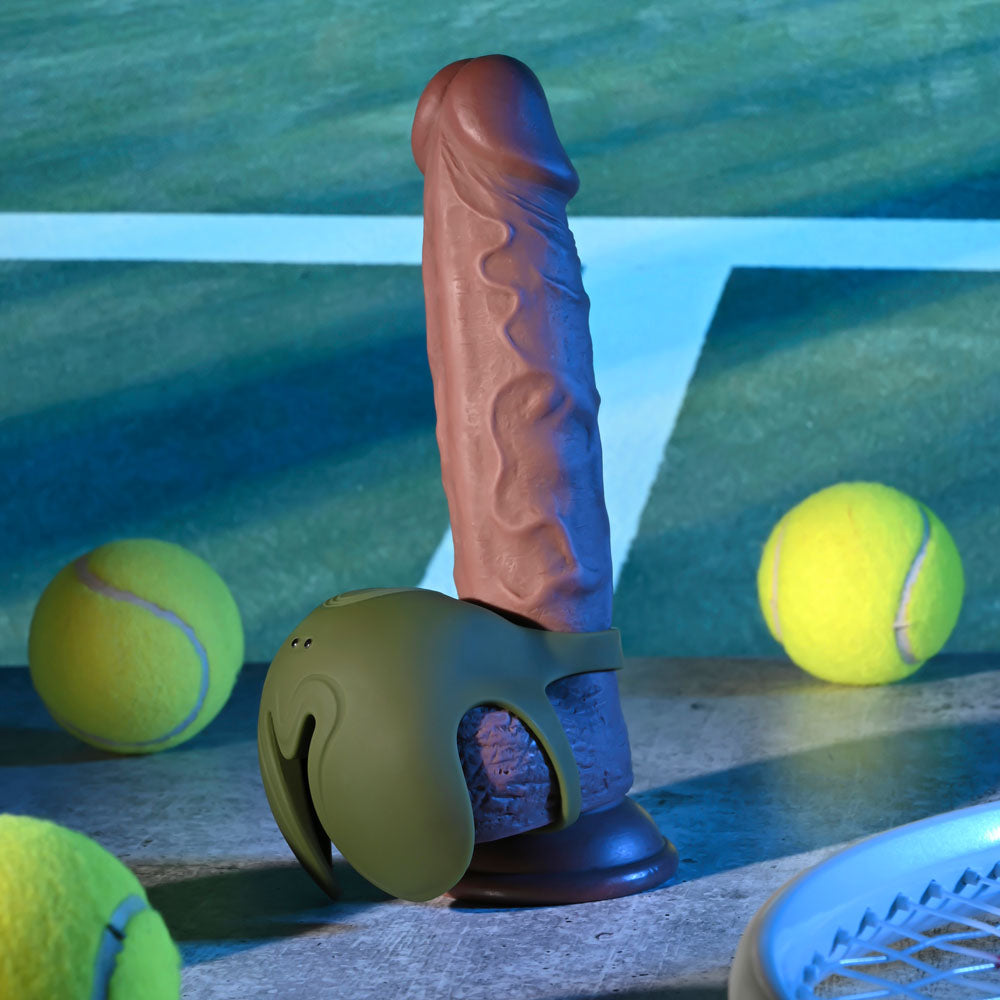 Zero Tolerance NUTTY BUDDY - Olive Green USB Rechargeable Vibrating Cock & Balls Ring